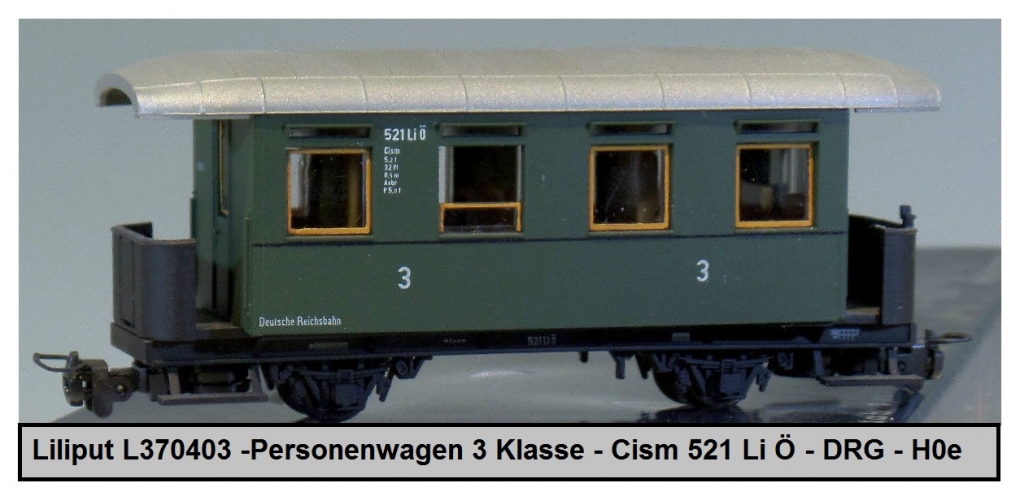 Liliput L370403 Personenwagen 3 Klasse Cism 521 Li Ö